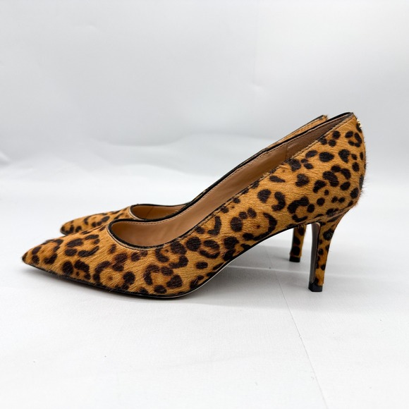 Sam Edelman Womens 6.5 Vienna Leopard Print Calf Hair Pointed Toe Pumps Heels - Picture 5 of 13